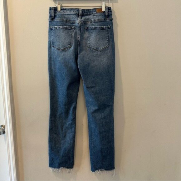 RSQ High Rise Straight Leg Distressed Raw Hem Jeans Size 27 - Picture 4 of 11